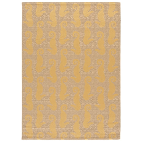 Safavieh Courtyard Warwick Nautical Indoor/Outdoor Area Rug, Beige/Yellow, 5'3" x 7'7"