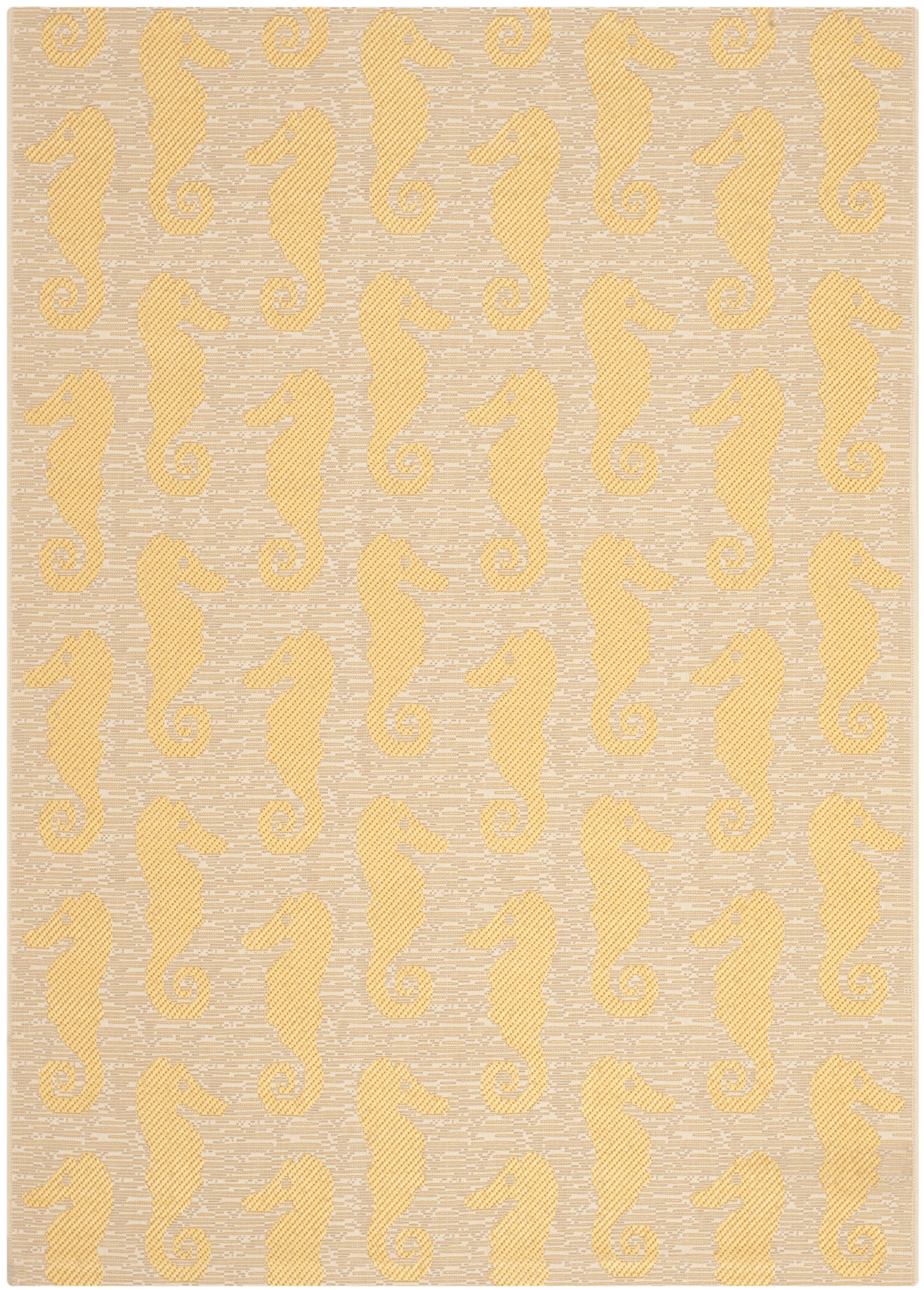 SAFAVIEH Courtyard Warwick Nautical Indoor/Outdoor Area Rug, Beige ...