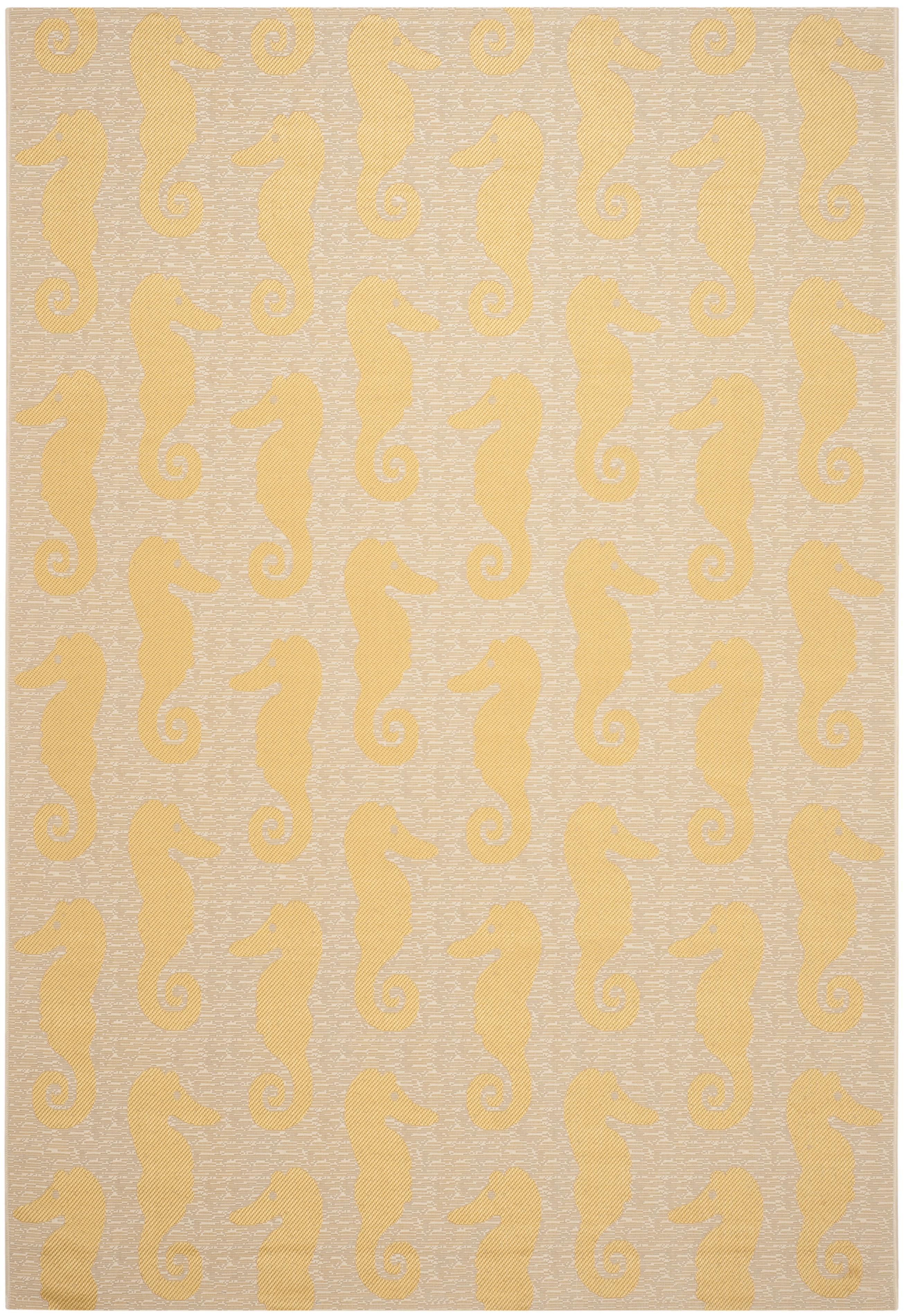 SAFAVIEH Courtyard Warwick Nautical Indoor/Outdoor Area Rug, Beige ...