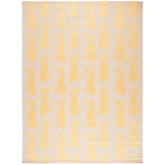 Safavieh Courtyard Warwick Nautical Indoor/Outdoor Area Rug, Beige/Yellow, 9' x 12'