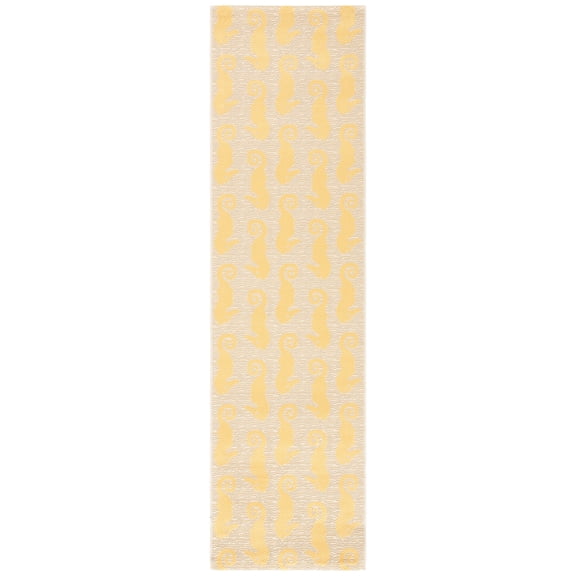 Safavieh Courtyard Warwick Nautical Indoor/Outdoor Runner Rug, Beige/Yellow, 2'3" x 8'
