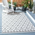 thumbnail image 1 of SAFAVIEH Courtyard Wasif Geometric Indoor/Outdoor Area Rug, Ivory/Black, 4' x 5'7", 1 of 10