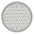 thumbnail image 1 of SAFAVIEH Courtyard Wasif Geometric Indoor/Outdoor Area Rug, Ivory/Black, 6'7" x 6'7" Round, 1 of 10