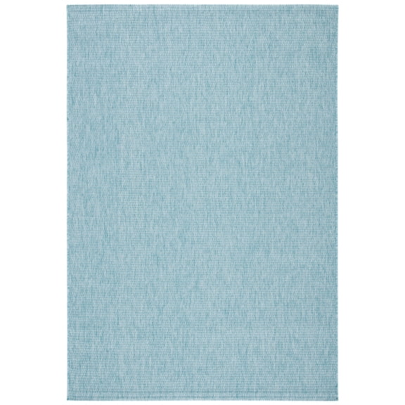 SAFAVIEH Courtyard Wayra Solid Indoor/Outdoor Area Rug, Aqua/Aqua, 9' x 12'