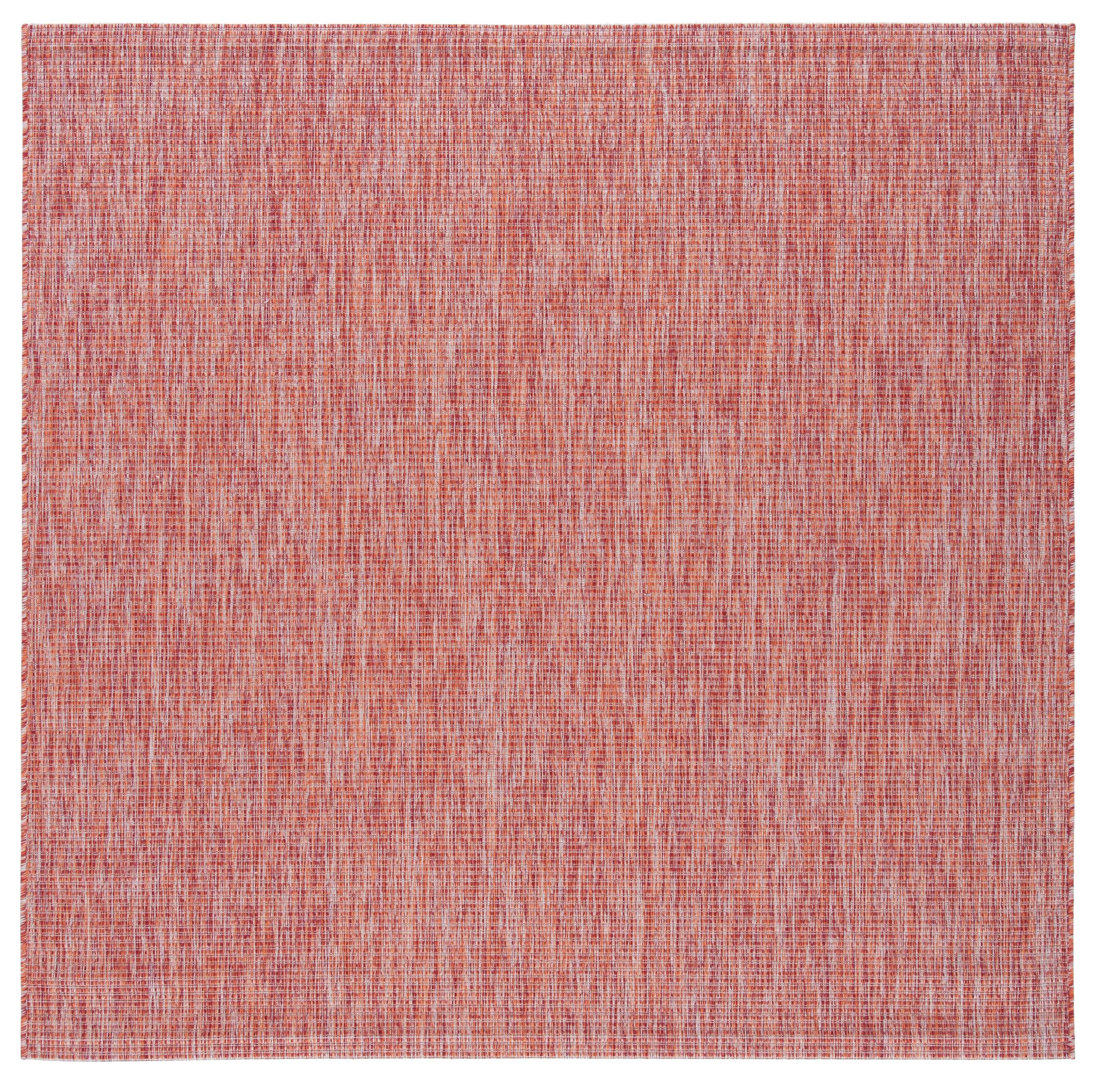 Red Square Synthetic Indoor/Outdoor Area Rug