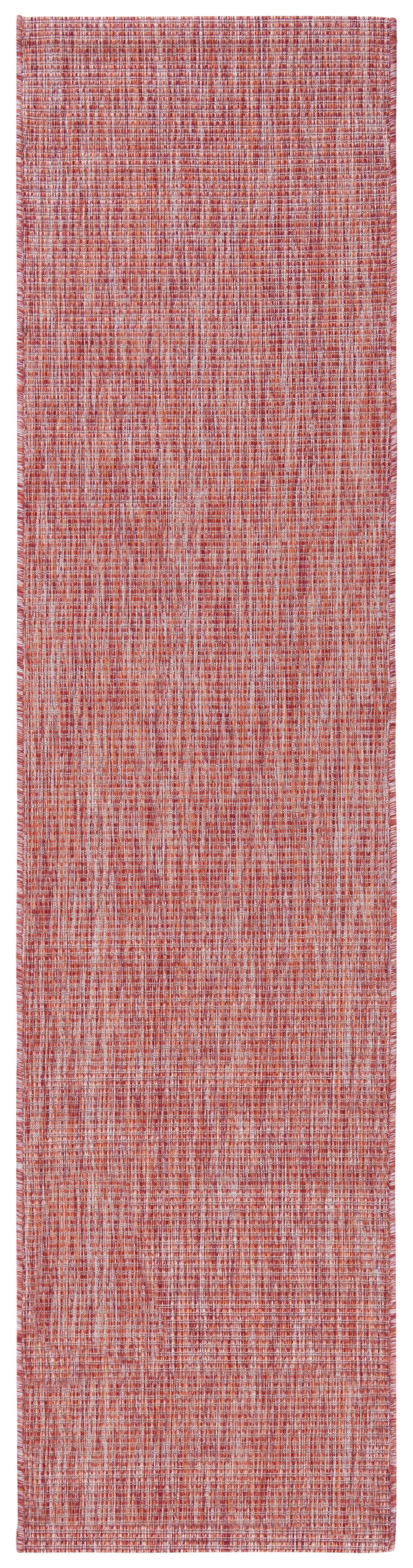 Red Synthetic Easy Care Indoor/Outdoor Runner Rug, 2'2" x 9'
