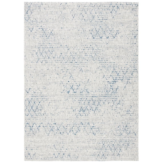 SAFAVIEH Courtyard Wilfreda Abstract Indoor/Outdoor Area Rug, Grey/Navy, 8' x 10'