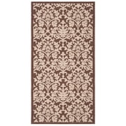 SAFAVIEH Courtyard Yvette Floral Indoor/Outdoor Area Rug, 2'7" x 5', Chocolate/Natural