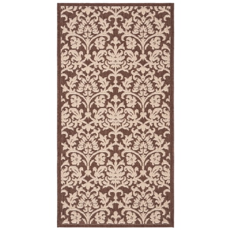 SAFAVIEH Courtyard Yvette Floral Indoor/Outdoor Area Rug, 2'7" x 5', Chocolate/Natural