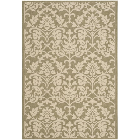 SAFAVIEH Courtyard Yvette Floral Indoor/Outdoor Area Rug, 2'7" x 5', Olive/Natural