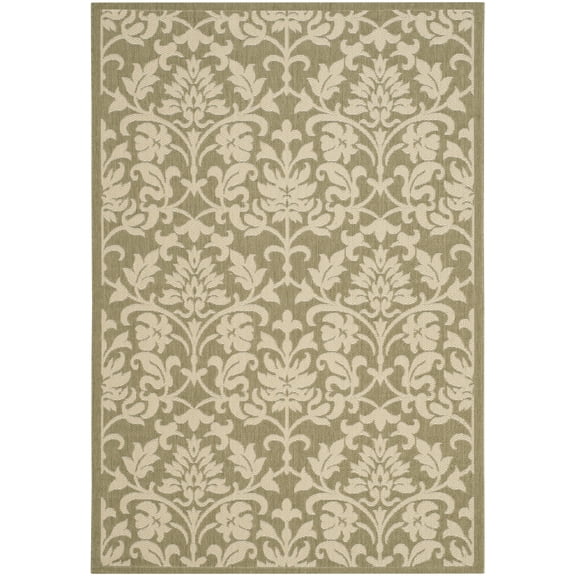 SAFAVIEH Courtyard Yvette Floral Indoor/Outdoor Area Rug, 2'7" x 5', Olive/Natural
