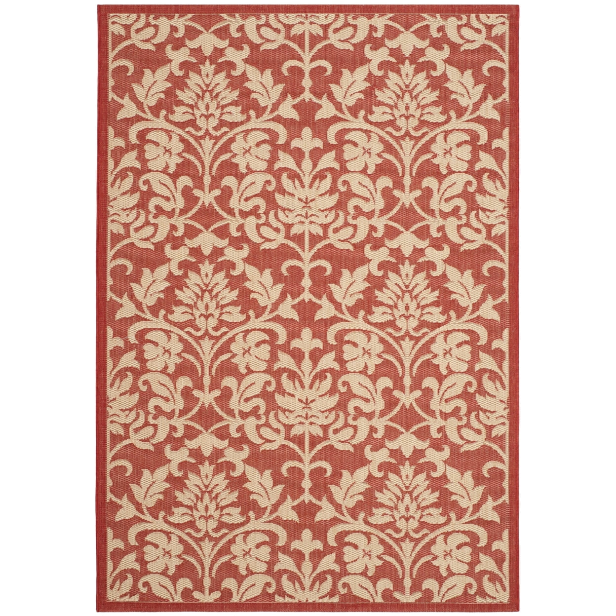 Riviera Red/Natural 9' x 12' Reversible Flat Woven Outdoor Rug