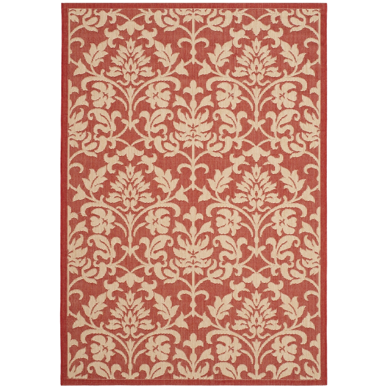 SAFAVIEH Courtyard Yvette Floral Indoor/Outdoor Area Rug, 5'3" x 7'7", Red/Natural - image 1 of 10