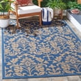 thumbnail image 1 of SAFAVIEH Courtyard Yvette Floral Indoor/Outdoor Area Rug, 6'7" x 6'7" Square, Blue/Natural, 1 of 9