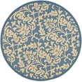 thumbnail image 1 of SAFAVIEH Courtyard Yvette Floral Indoor/Outdoor Area Rug, Blue/Natural, 5'3" x 5'3" Round, 1 of 5