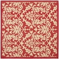 thumbnail image 1 of SAFAVIEH Courtyard Yvette Floral Indoor/Outdoor Area Rug, Red/Natural, 7'10" x 7'10" Square, 1 of 10