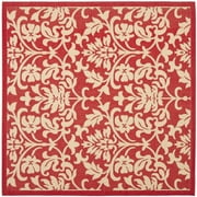 SAFAVIEH Courtyard Jenny Medallion Indoor/Outdoor Area Rug, Red/Natural, 2'7" x 5'