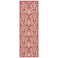 thumbnail image 1 of SAFAVIEH Courtyard Yvette Floral Indoor/Outdoor Runner Rug, 2'3" x 10', Red/Natural, 1 of 10