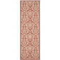 thumbnail image 1 of SAFAVIEH Courtyard Yvette Floral Indoor/Outdoor Runner Rug, 2'3" x 6'7", Red/Natural, 1 of 10