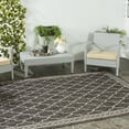 thumbnail image 1 of SAFAVIEH Courtyard Zavier Geometric Bordered Indoor/Outdoor Area Rug, 6'7" x 9'6", Black/Beige, 1 of 7