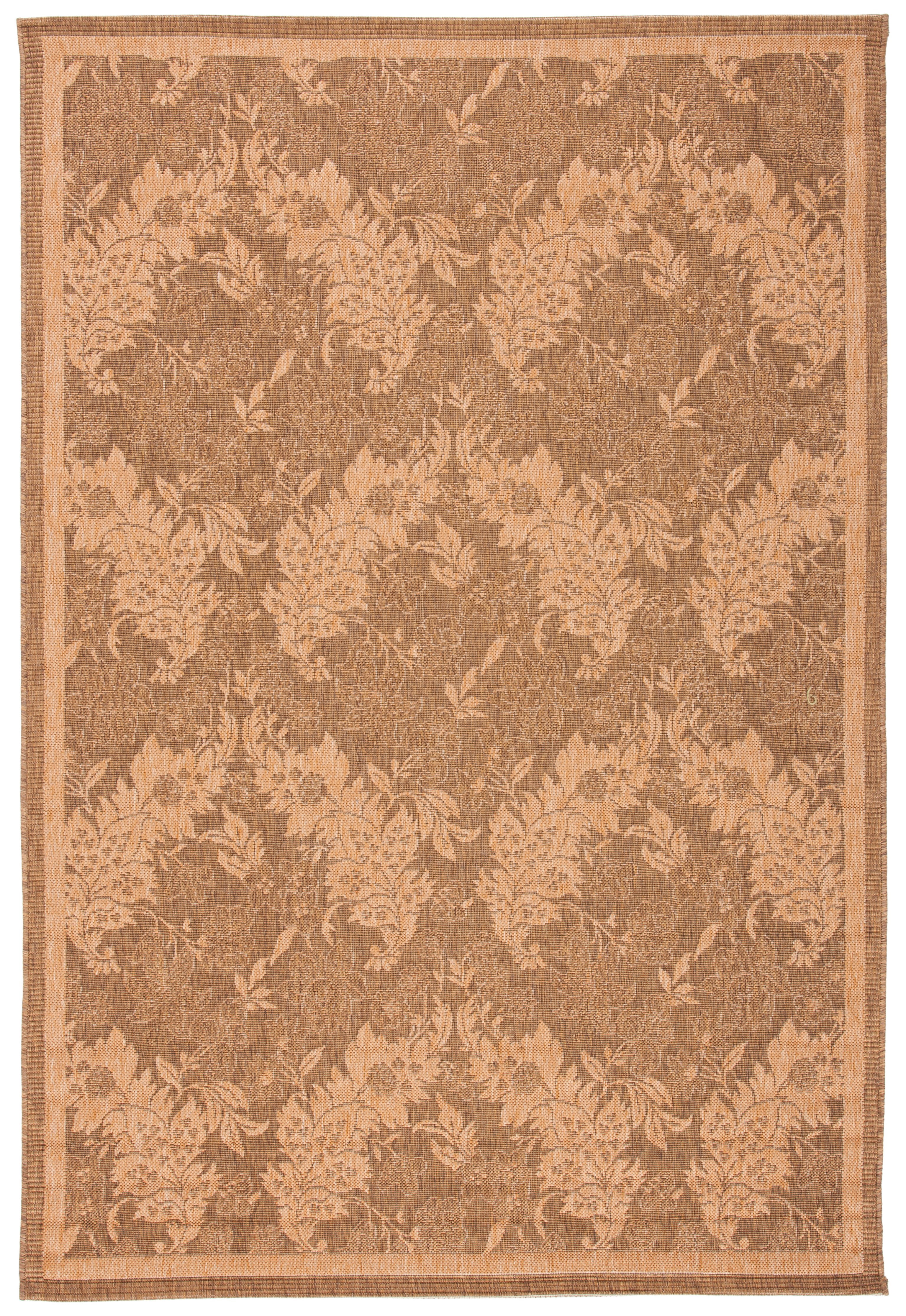 SAFAVIEH Courtyard Zowie Geometric Indoor/Outdoor Area Rug, Gold/Natural, 5'3" x 7'7"
