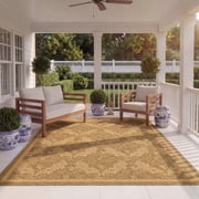 Safavieh Courtyard Zowie Geometric Indoor/Outdoor Area Rug, Gold/Natural, 9' x 12'
