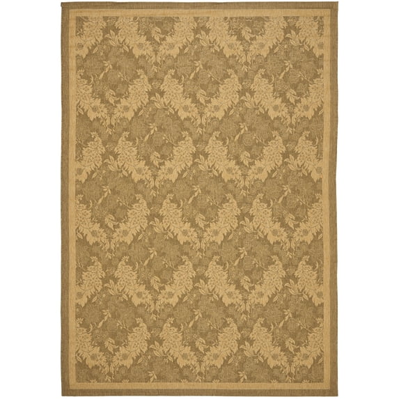SAFAVIEH Courtyard Zowie Geometric Indoor/Outdoor Area Rug, Gold/Natural, 9' x 12'