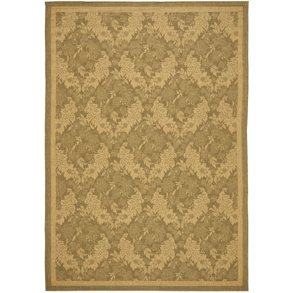 SAFAVIEH Courtyard Zowie Geometric Indoor/Outdoor Area Rug, Gold/Natural, 9' x 12'