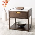 thumbnail image 1 of SAFAVIEH Couture Adeline Contemporary Nightstand with 1 Drawers, Dark Chocolate, 1 of 14