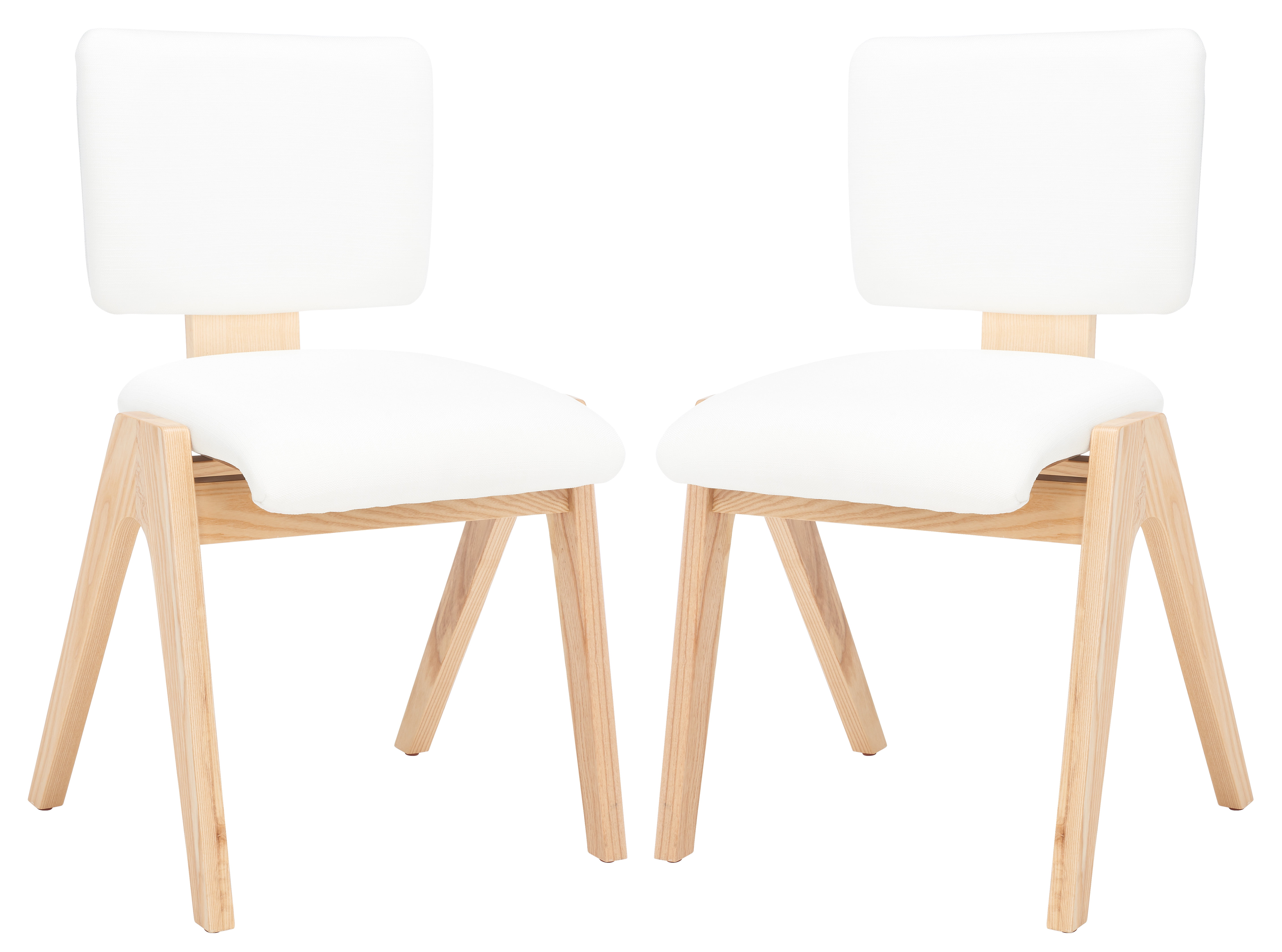 Alisyn Walnut and White Solid Wood Side Chair Set