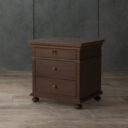 SAFAVIEH Couture Allisyn Glam Nightstand with 3 Drawers, Brown