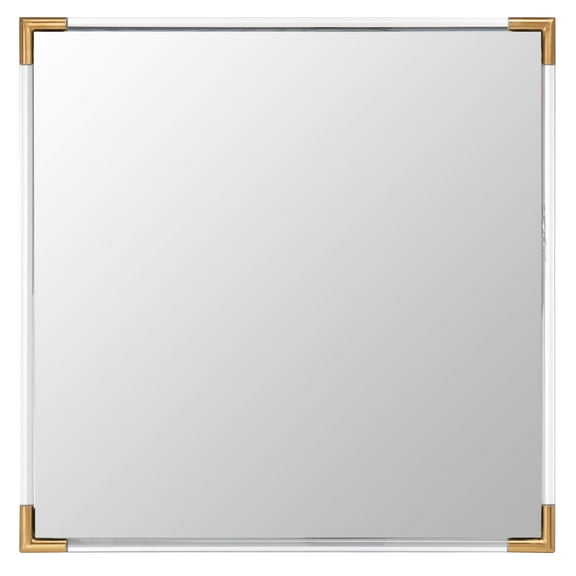 SAFAVIEH Couture Amina 35" x 35" Gold/Clear Glam Leaner Mirror