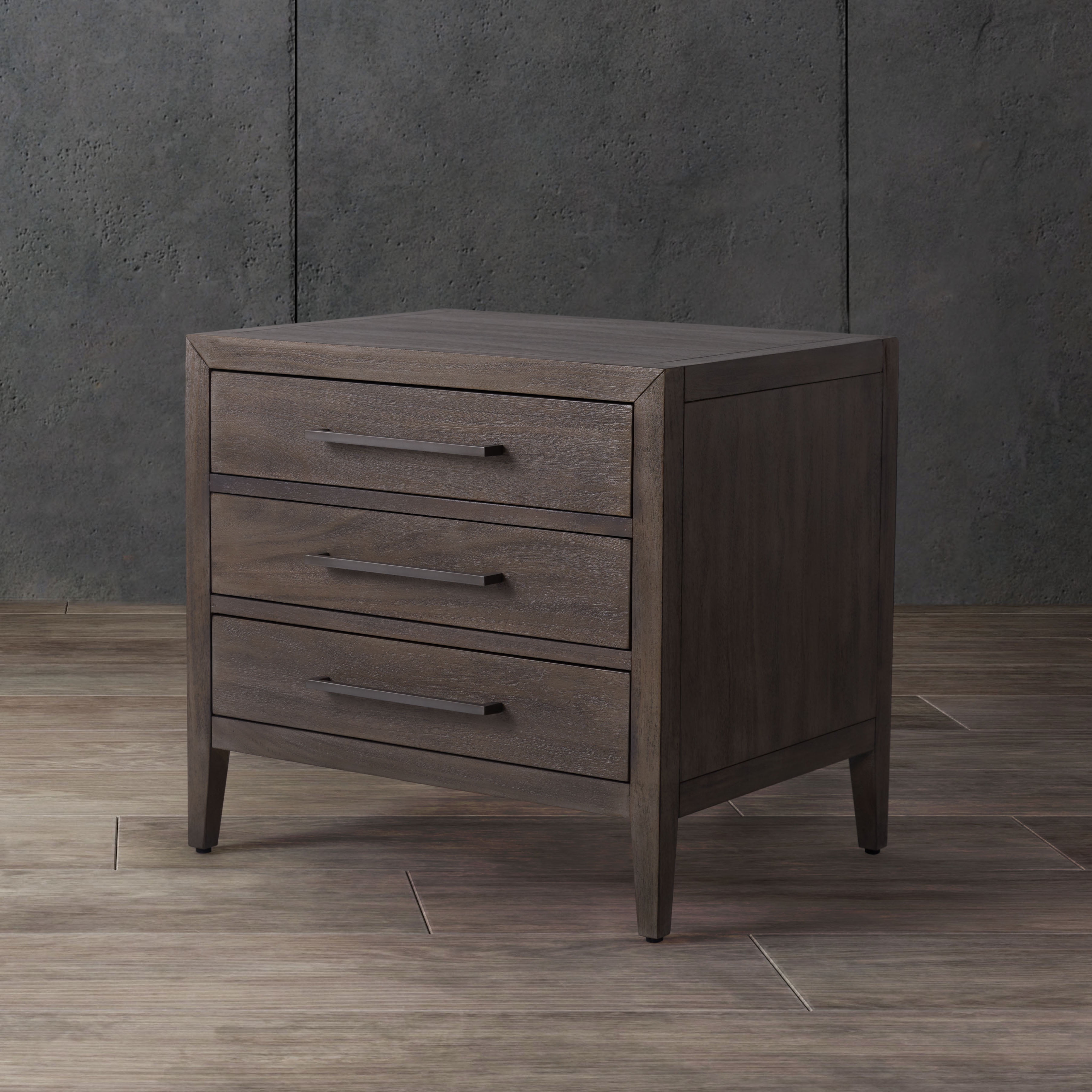 Ariella Light Brown Mahogany 3-Drawer Nightstand