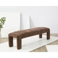 thumbnail image 1 of SAFAVIEH Couture Bellisima Solid Tufted Boucle Modern Bench, Dark Brown, 1 of 6