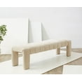 thumbnail image 1 of SAFAVIEH Couture Bellisima Solid Tufted Boucle Modern Bench, Tan, 1 of 6