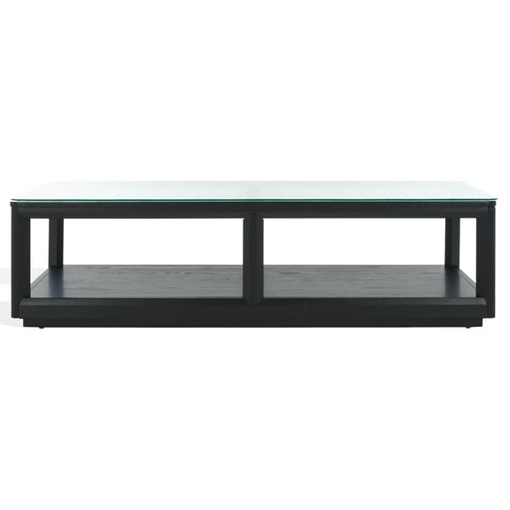 SAFAVIEH Couture Benecarlo Modern Glass Coffee Table, Black/Clear