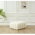 thumbnail image 1 of SAFAVIEH Couture Calyna Modern Boucle Tufted Ottoman, Cream, 1 of 8