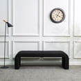 thumbnail image 1 of SAFAVIEH Couture Caralynn Solid Linen Modern Bench, Black, 1 of 6