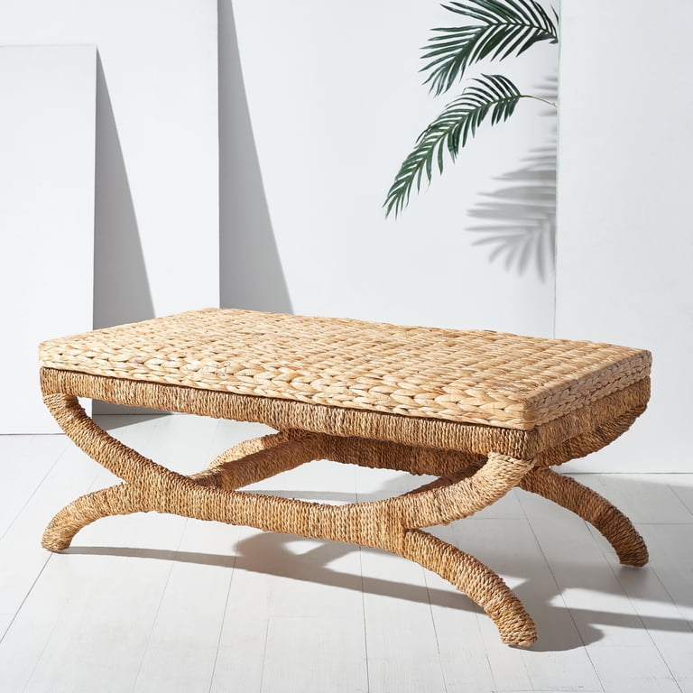 SAFAVIEH Couture Caycee Coastal Water Hyacinth Coffee Table