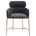 thumbnail image 1 of SAFAVIEH Couture Charlize Classic Velvet Solid Dining Armchair, Dark Grey/Gold, 1 of 8