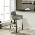 thumbnail image 1 of SAFAVIEH Couture Charlize Curved Mid Back Counter Stool, Light Grey/Black, 1 of 7