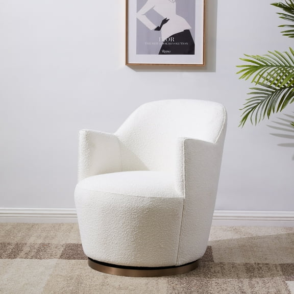 SAFAVIEH Couture Christian Modern Boucle Solid Accent Chair, Ivory