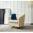 thumbnail image 1 of SAFAVIEH Couture Clara Contemporary Velvet Quilted Swivel Tub Chair, Cream, 1 of 7