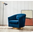 thumbnail image 1 of SAFAVIEH Couture Clara Contemporary Velvet Quilted Swivel Tub Chair, Navy, 1 of 7