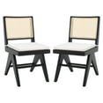 thumbnail image 1 of SAFAVIEH Couture Colette Modern Linen Solid Dining Side Chair, Black/Natural (Set of 2), 1 of 17