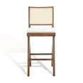 thumbnail image 1 of SAFAVIEH Couture Colette Square Mid Back Bar Stool, Walnut/Natural, 1 of 15