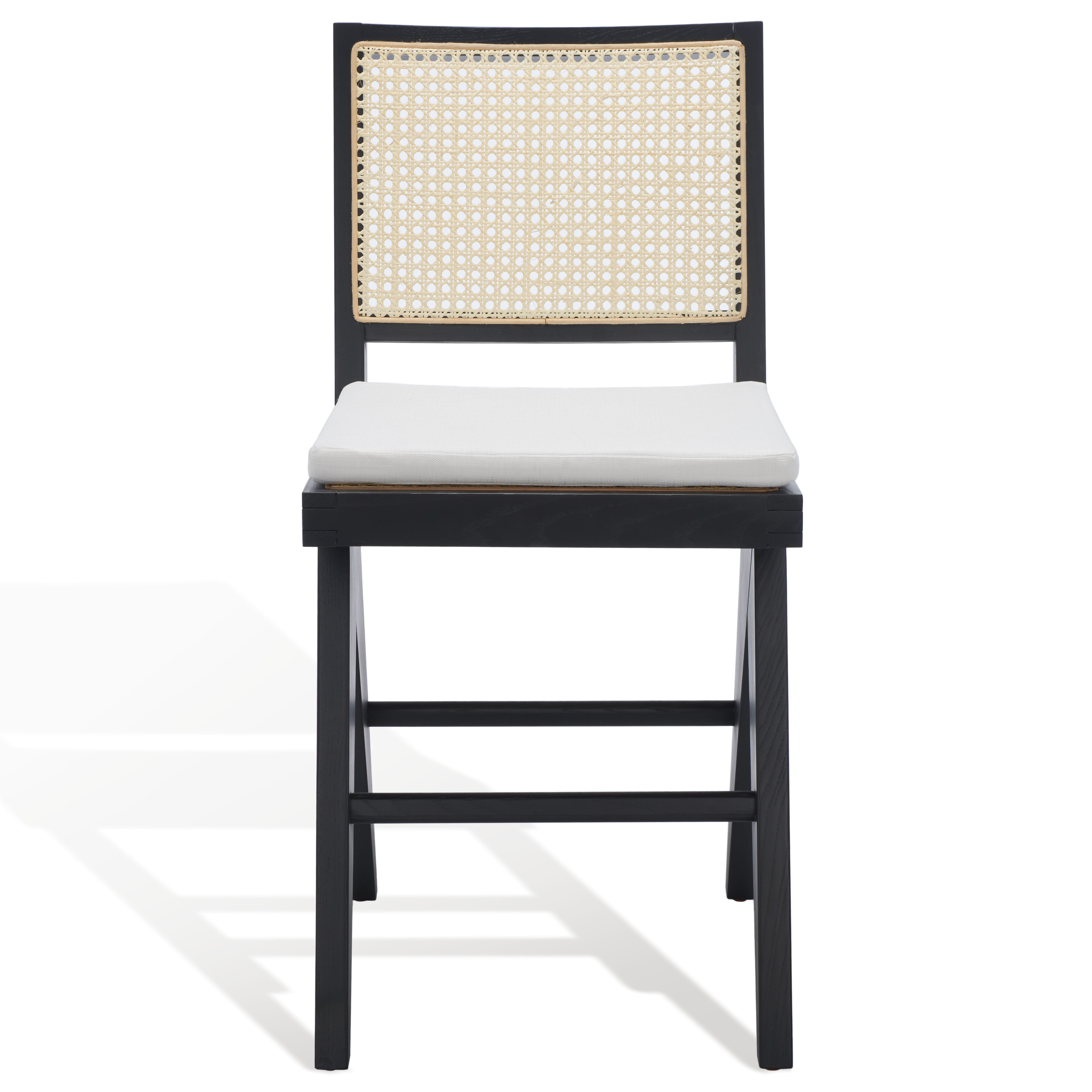 Safavieh Couture Colette Rattan Counter Stool, Black / Natural