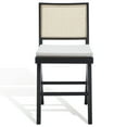 thumbnail image 1 of SAFAVIEH Couture Colette Square Mid Back Counter Stool, Black/Natural, 1 of 12