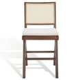thumbnail image 1 of SAFAVIEH Couture Colette Square Mid Back Counter Stool, Walnut/Natural, 1 of 12