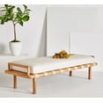 thumbnail image 1 of SAFAVIEH Couture Constantine Solid Linen Contemporary Bench, Natural/White, 1 of 10